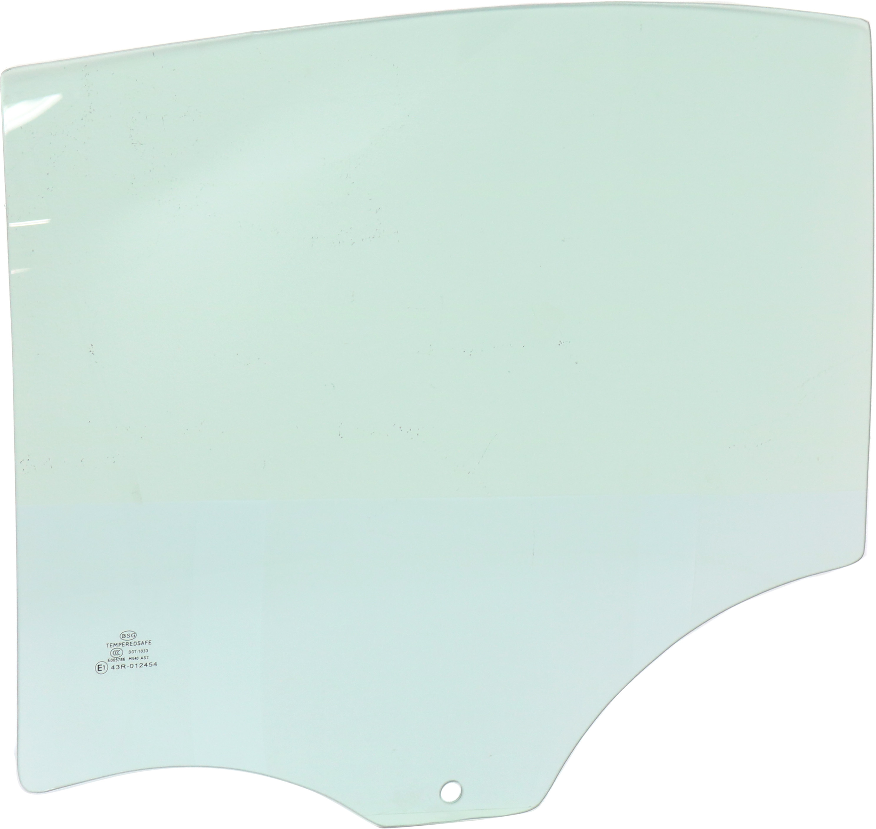 Replacement Rear, Passenger Side Door Glass, Green Tint, Without  
