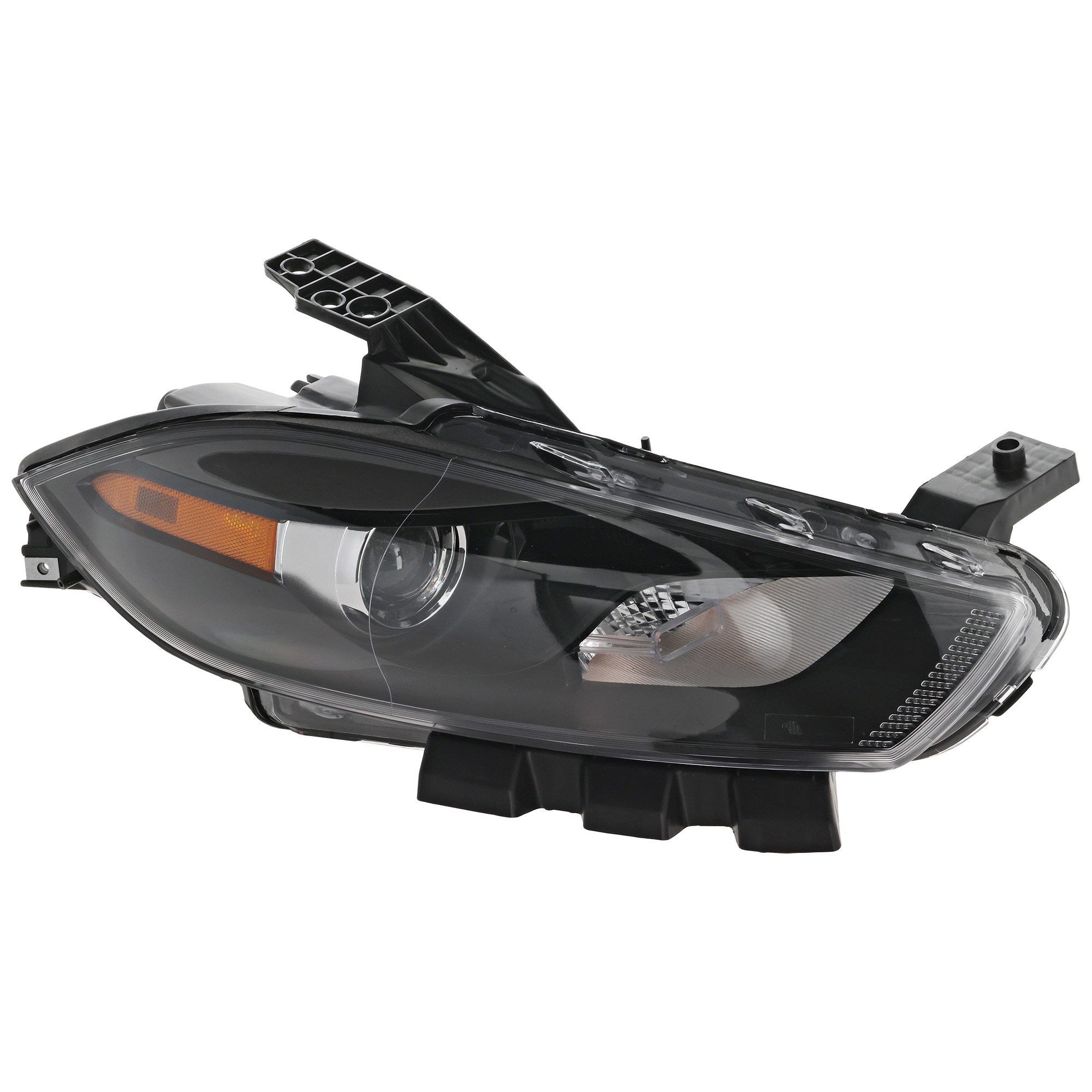 Replacement® 2013-2016 Dodge Dart - Passenger Side Headlight, with Bulb(s), Halogen, Black Interior REPD100153