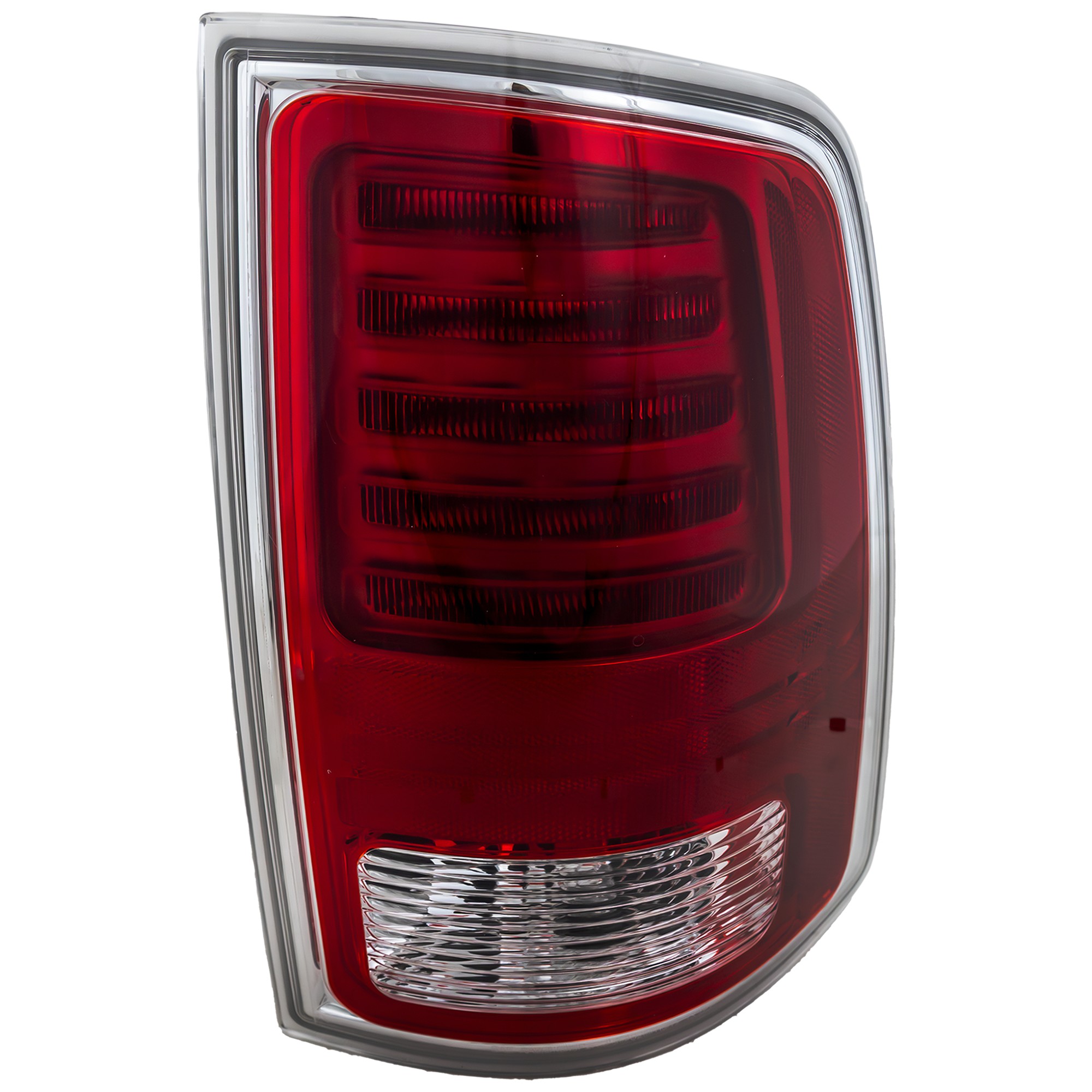 Replacement Passenger Side Tail Light, With bulb(s), LED, Clear and Red  Lens, Chrome Interior, With Premium Type REPD730147