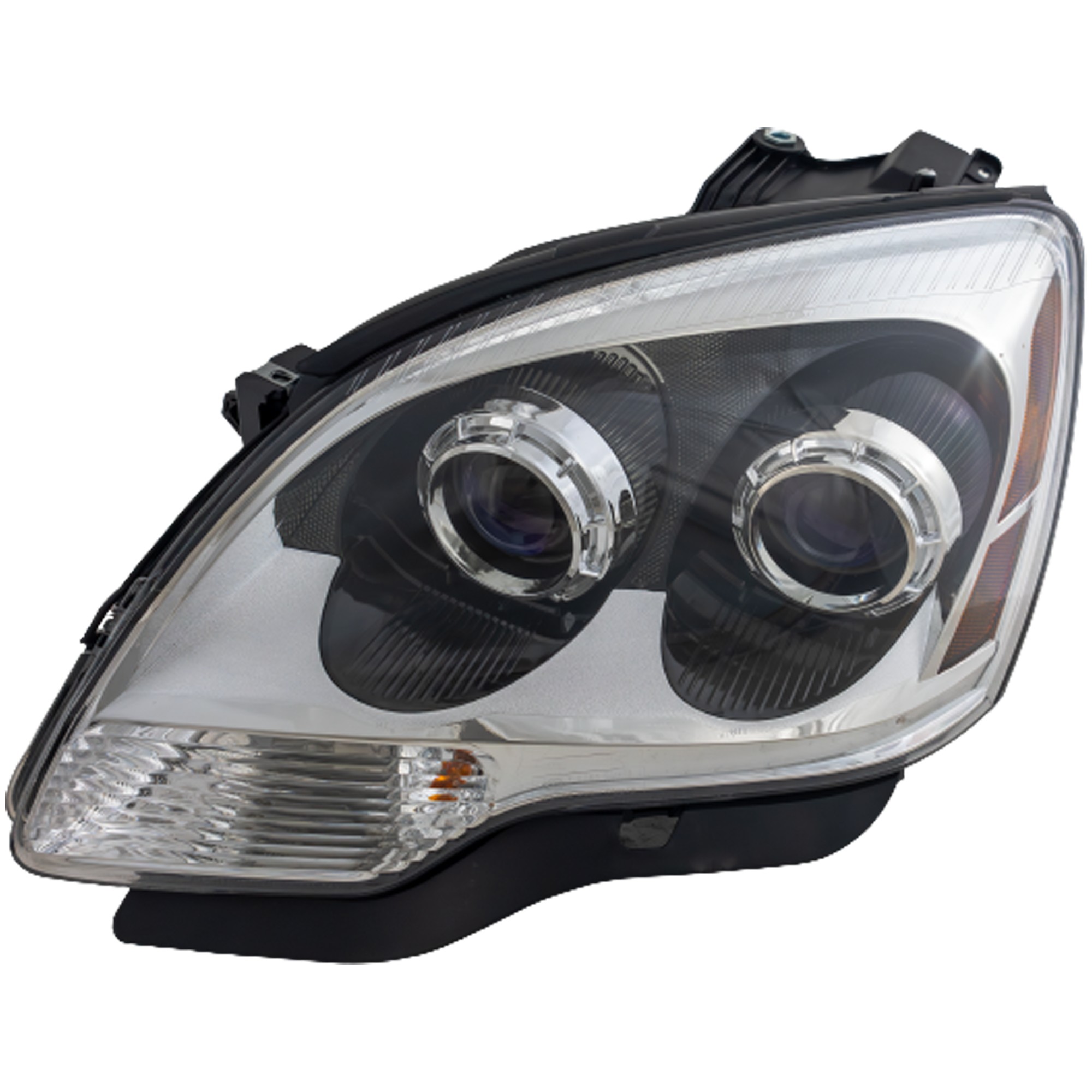 Replacement® 2007-2009 GMC Acadia - Driver Side Headlight, with Bulb, Halogen, Blue Lens (1st Design), 6 Cyl., 3.6L Engine REPG100102