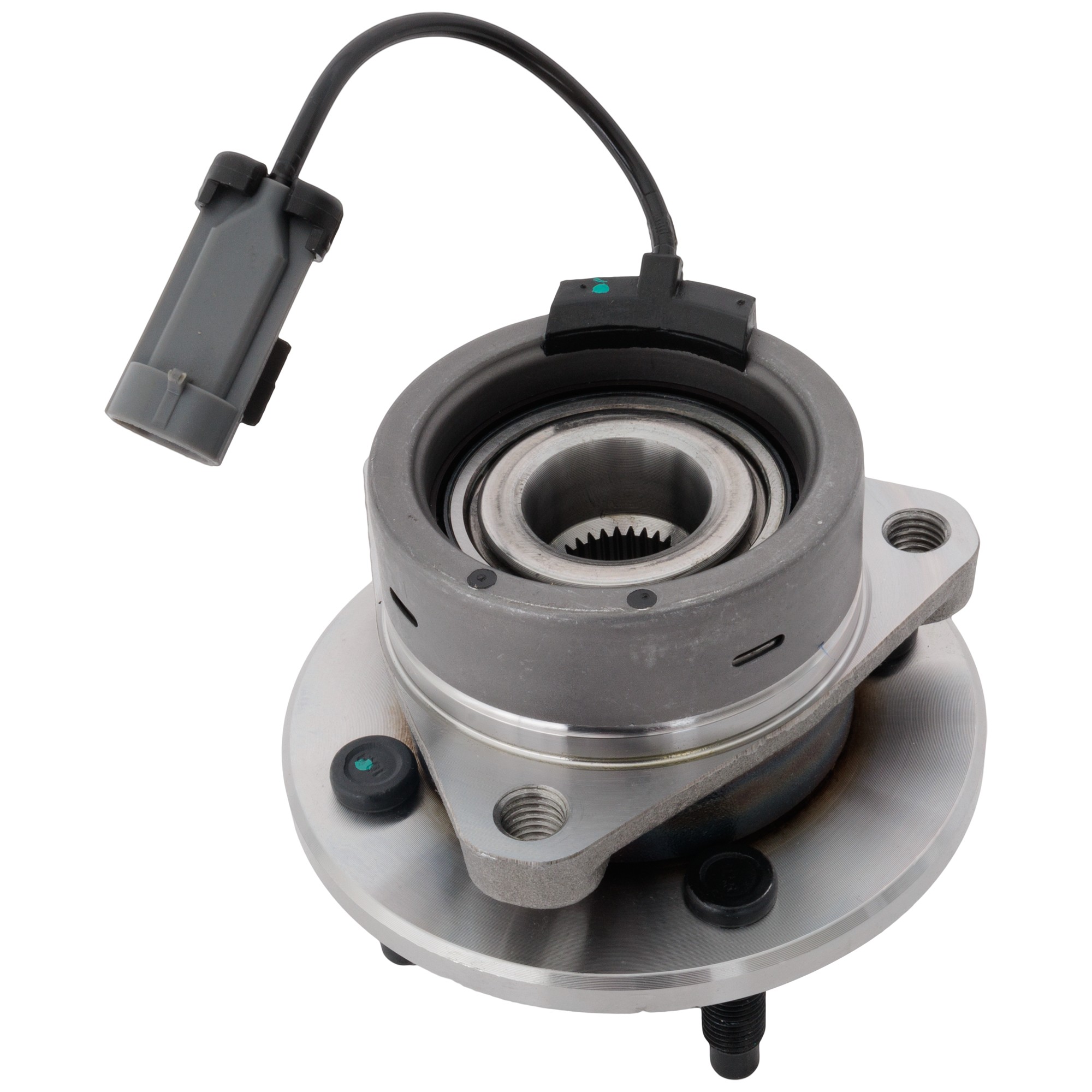 2009 Pontiac G5 Front, Driver or Passenger Side Wheel Hub, 4-Wheel ABS, with 4 Stud Hub, 4 Lugs, With Bearing, With Sensor REPS283702 by TrueDrive® 