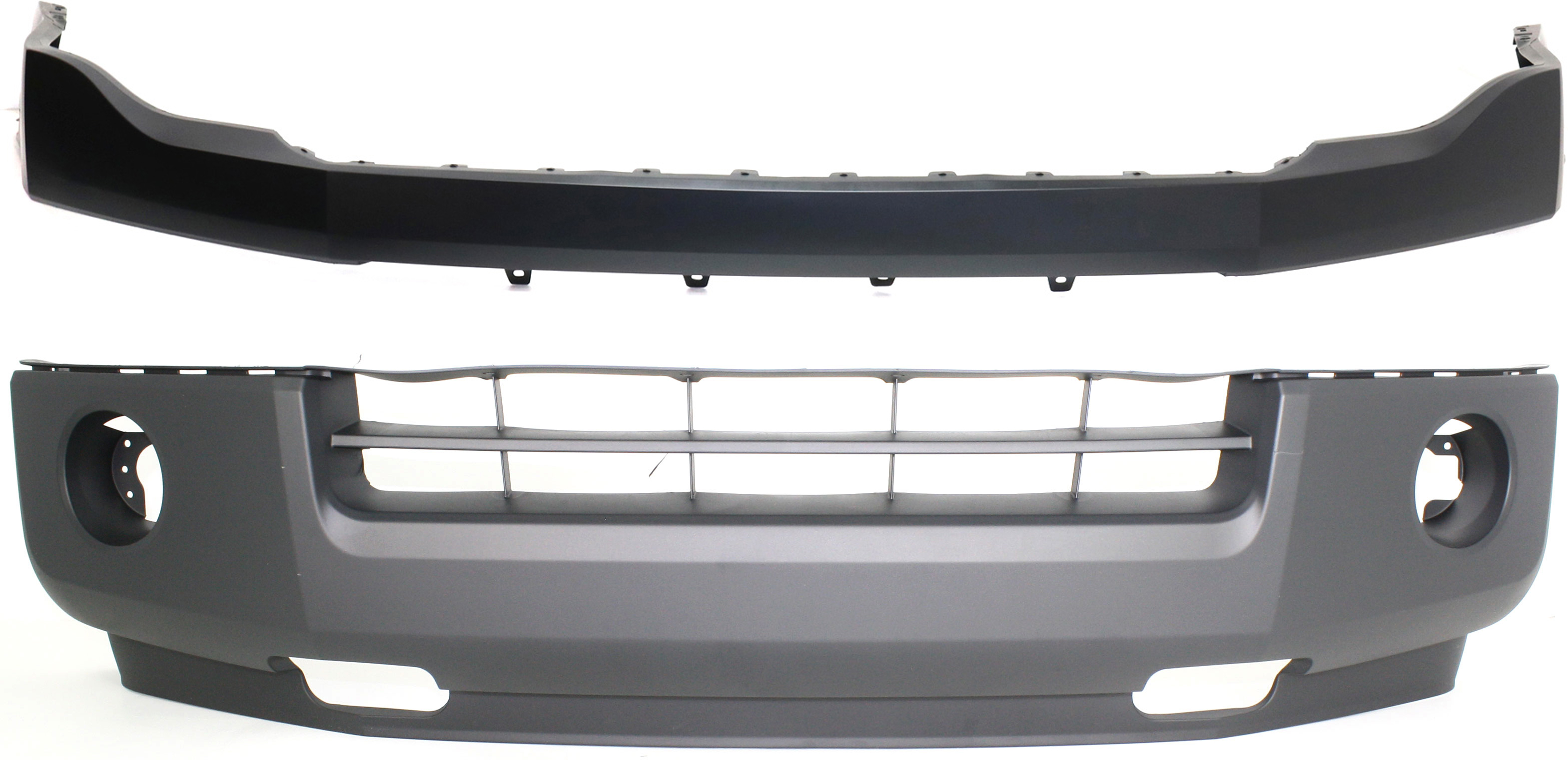 Replacement Front, Upper and Lower Bumper Covers, Primed top; Textured  Bottom CAPA Certified SET-ARBF010304Q-2