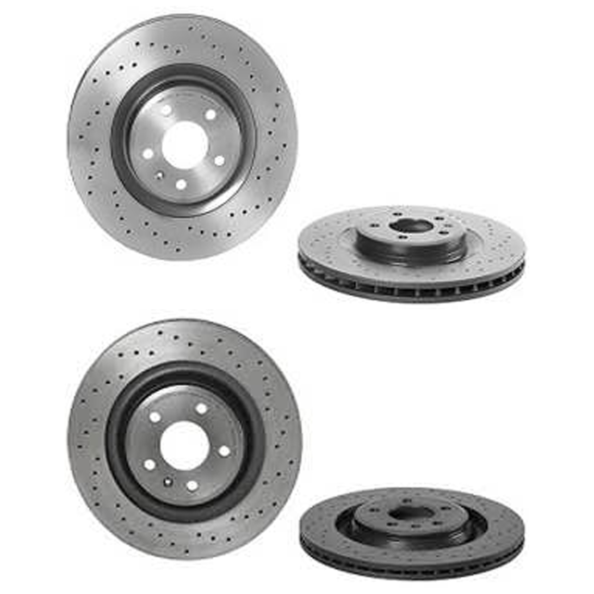 Brembo® SET-BR09B0391X-B Front and Rear Brake Disc, Coated, Cross
