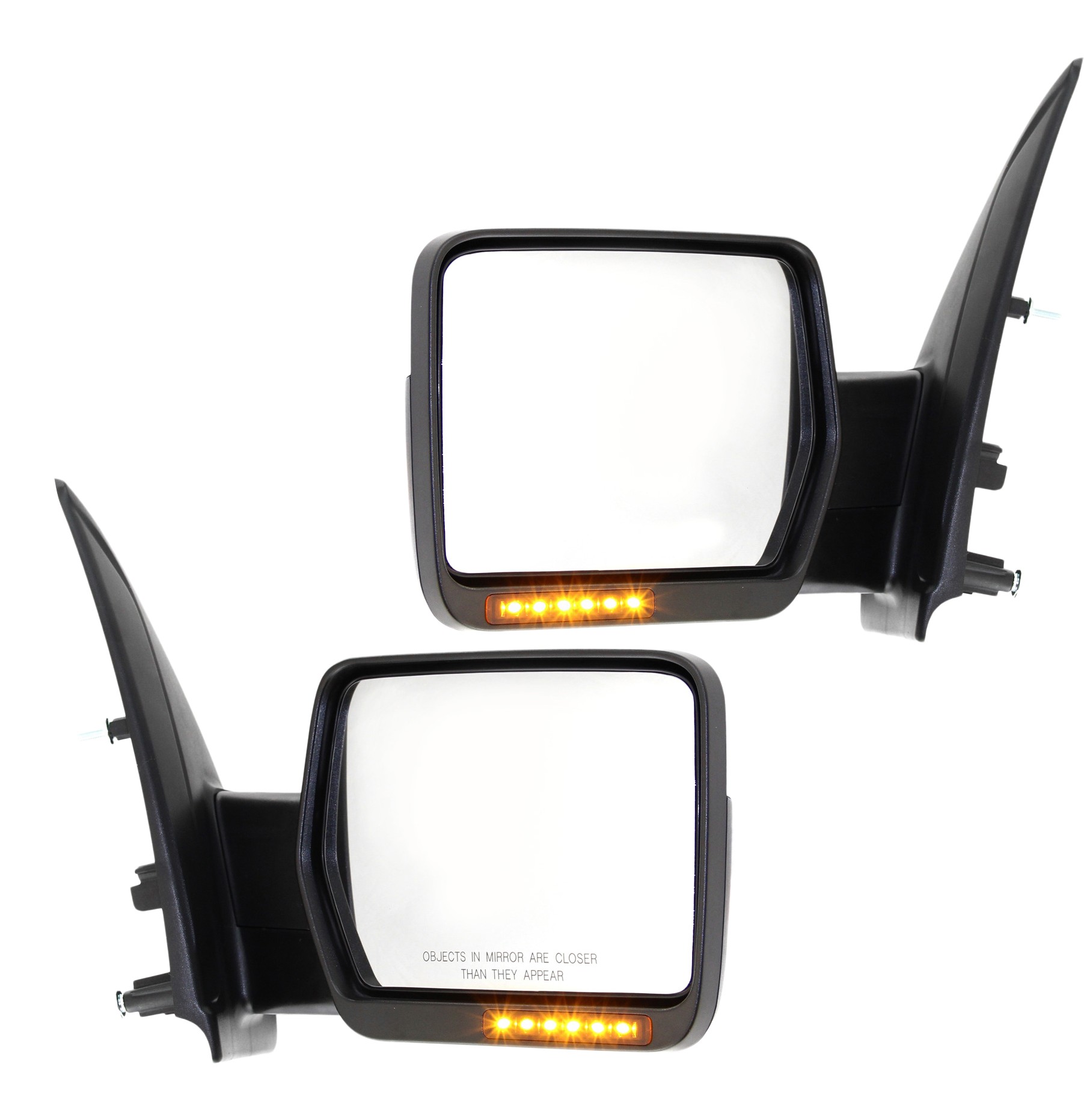 Kool Vue® 2010 Ford F-150 Platinum - Driver and Passenger Side Mirror, Extended Cab Pickup, Power Adjust, Heated, Chrome, Power Folding, In-housing Signal Light, No Blind Spot Feature, With Memory, With Puddle Light, No Auto-Dimming SET-FD230ER-S