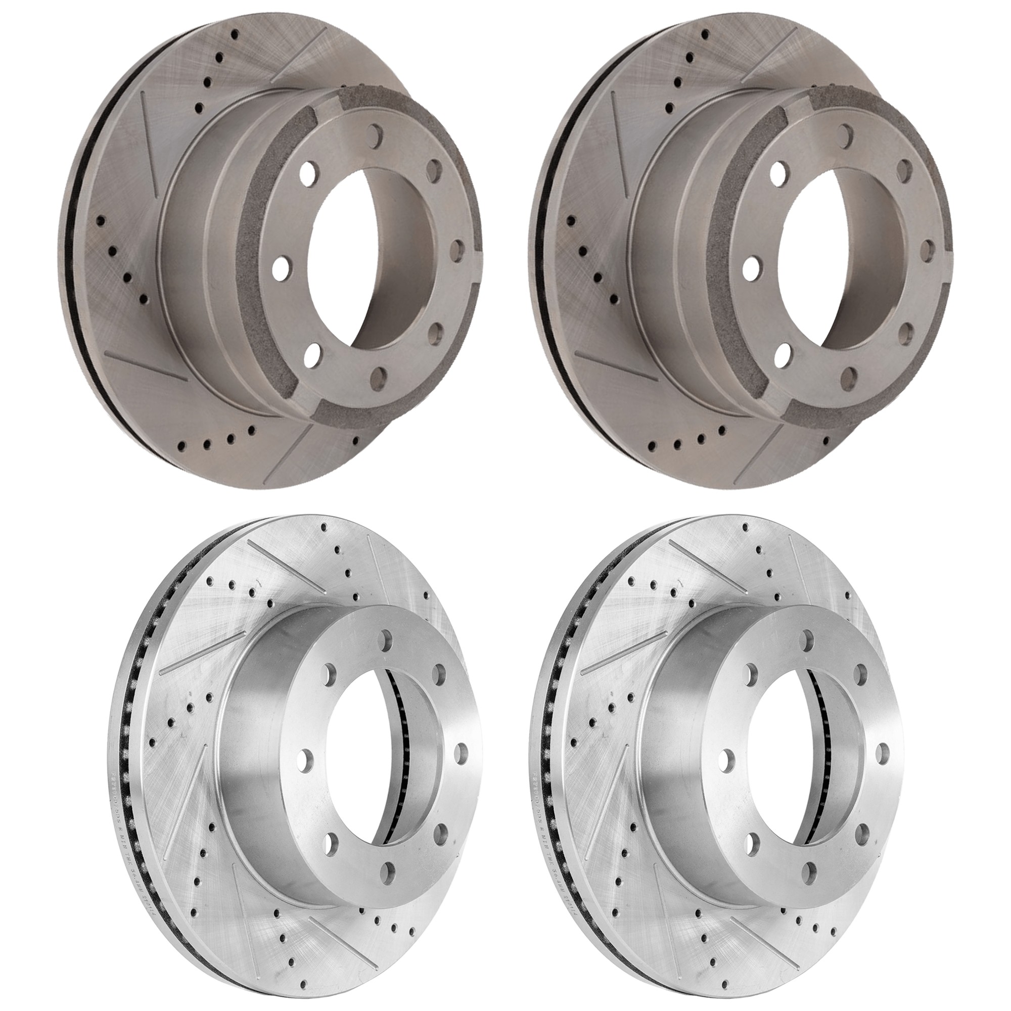 JC Whitney® Front and Rear Brake Disc, 4-Wheel Set, Cross