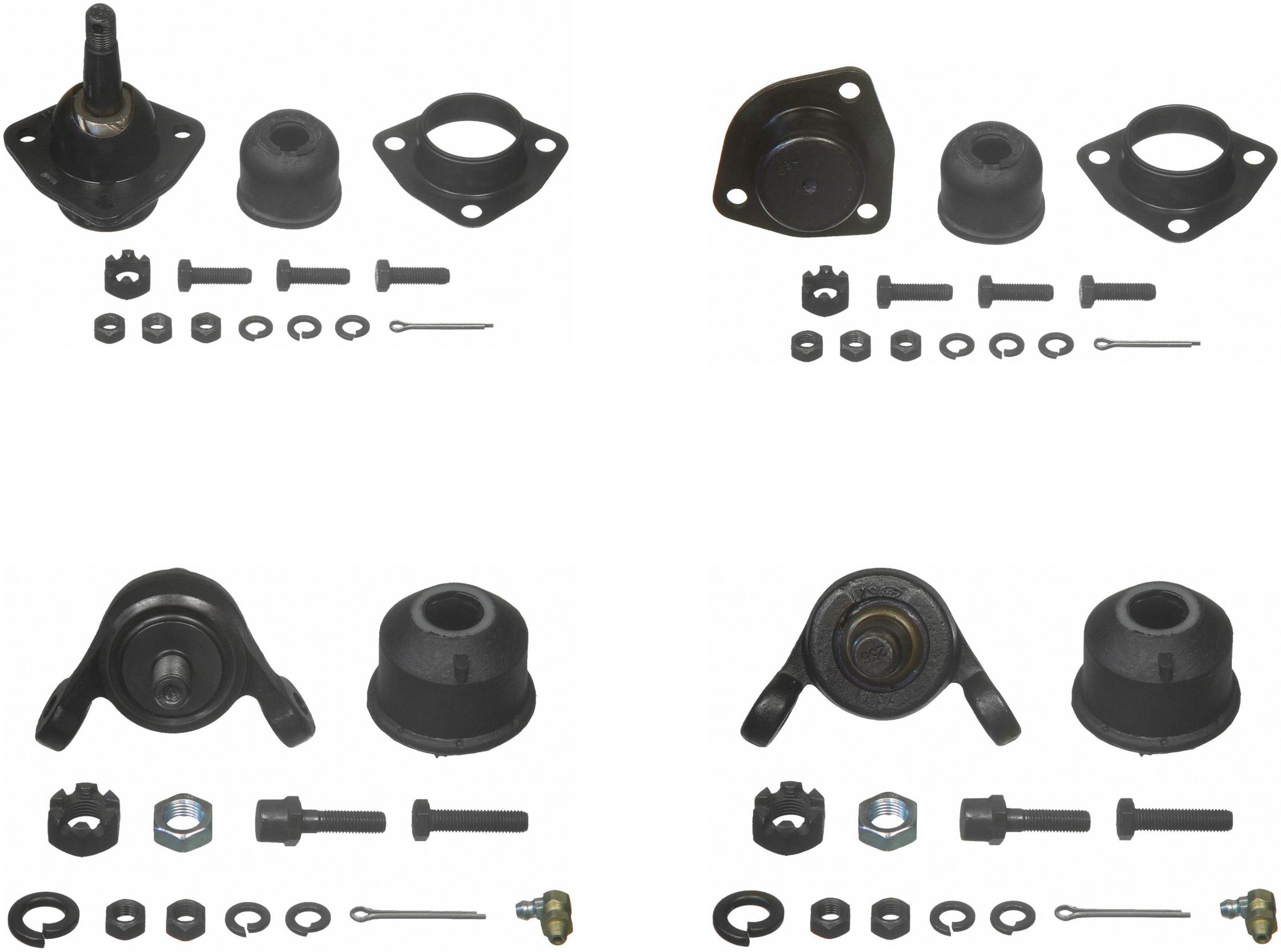 1964 Chevrolet Impala Front, Driver and Passenger Side, Upper and Lower Ball Joint, Problem Solver Series SET-MOK6034 by Moog®