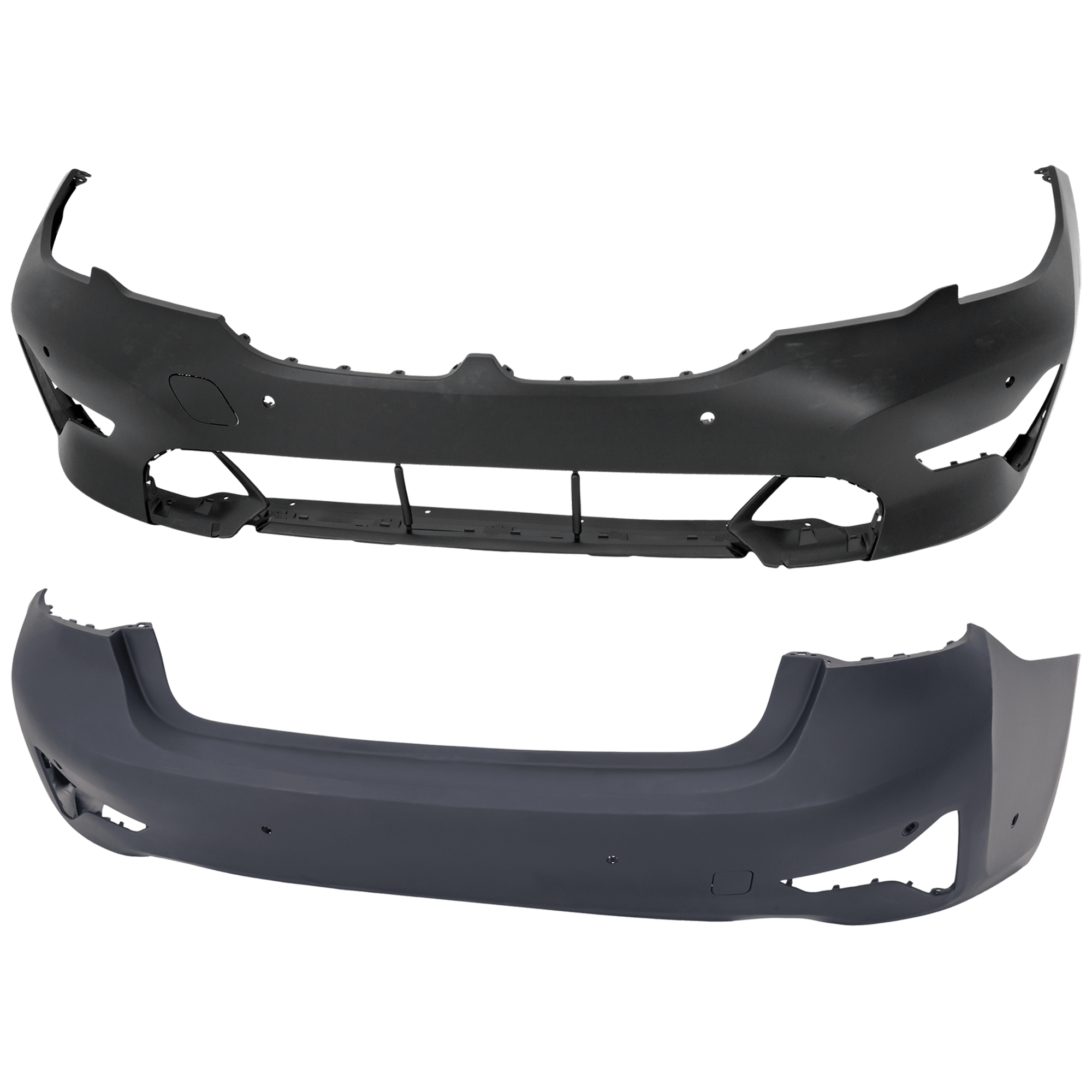 Replacement Bumper Cover Primed, Front & Rear, 1-year unlimited-mileage warranty SET-RB01030099PQ-D