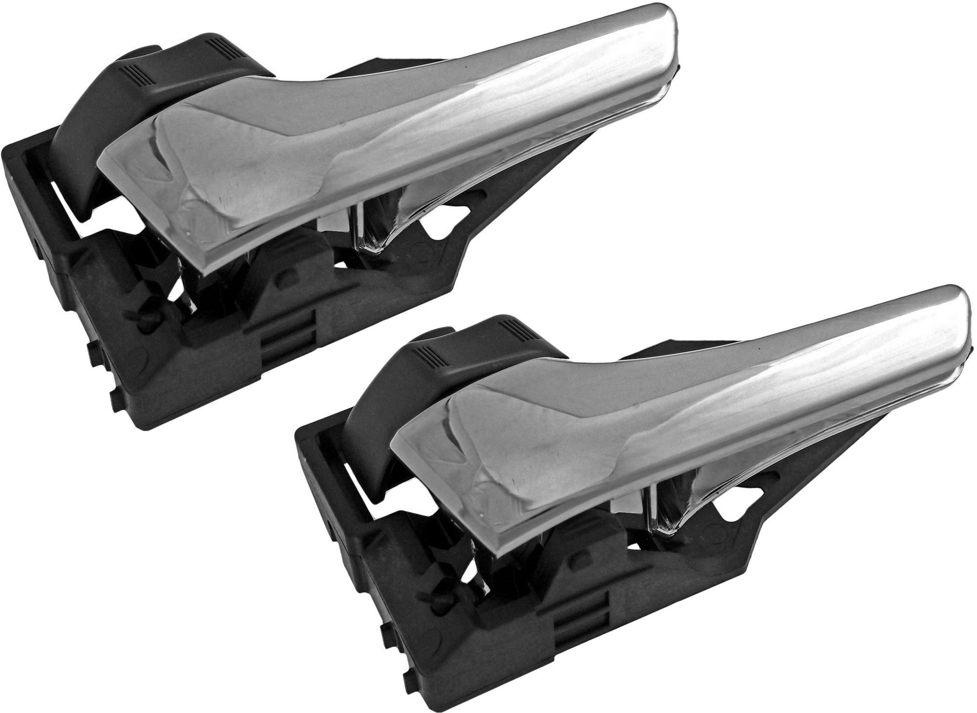 Dorman Interior Door Handle Plastic Chrome Lever with Black Bezel, Front & Rear, Driver Side, Lifetime limited warranty SET-RB88148-2