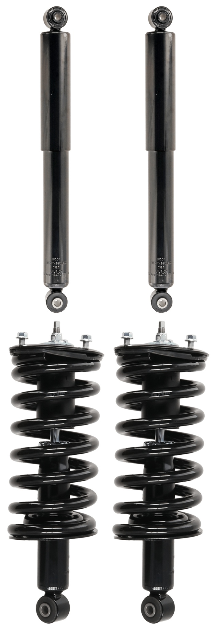JC Whitney Shock Absorber & Strut Assembly Black Fully Loaded Strut, Front Rear, Driver Passenger Side, SET-REPN280309-A
