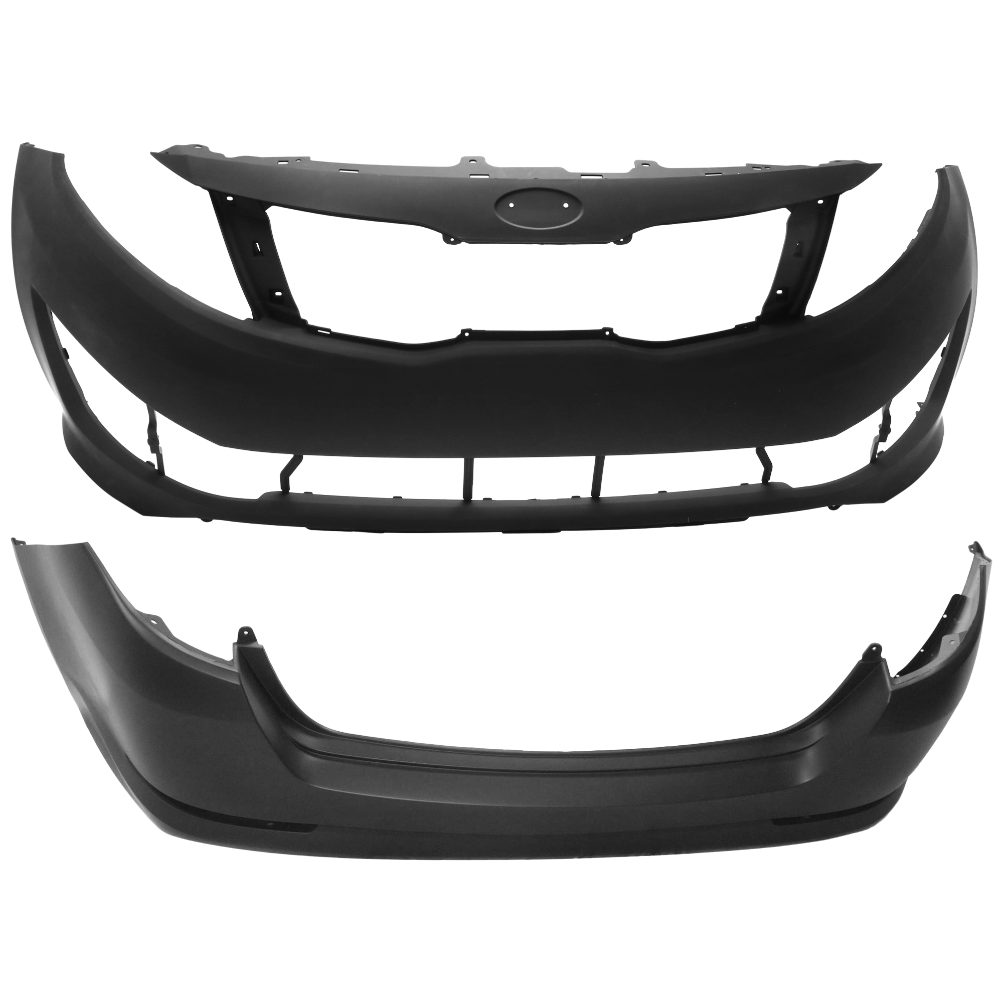 Replacement Bumper Cover Primed, Front & Rear, 1-year unlimited-mileage warranty SET-RK01030005P