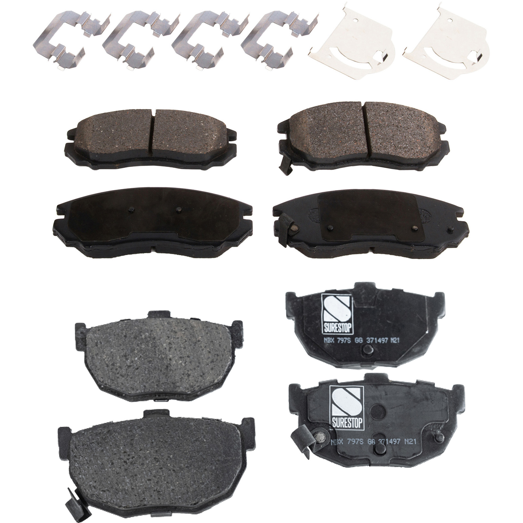 SureStop Brake Pad Set Pro-Line Series, Front & Rear, 3-year or 36,000-mile limited warranty SET-STPSSCP1104-4