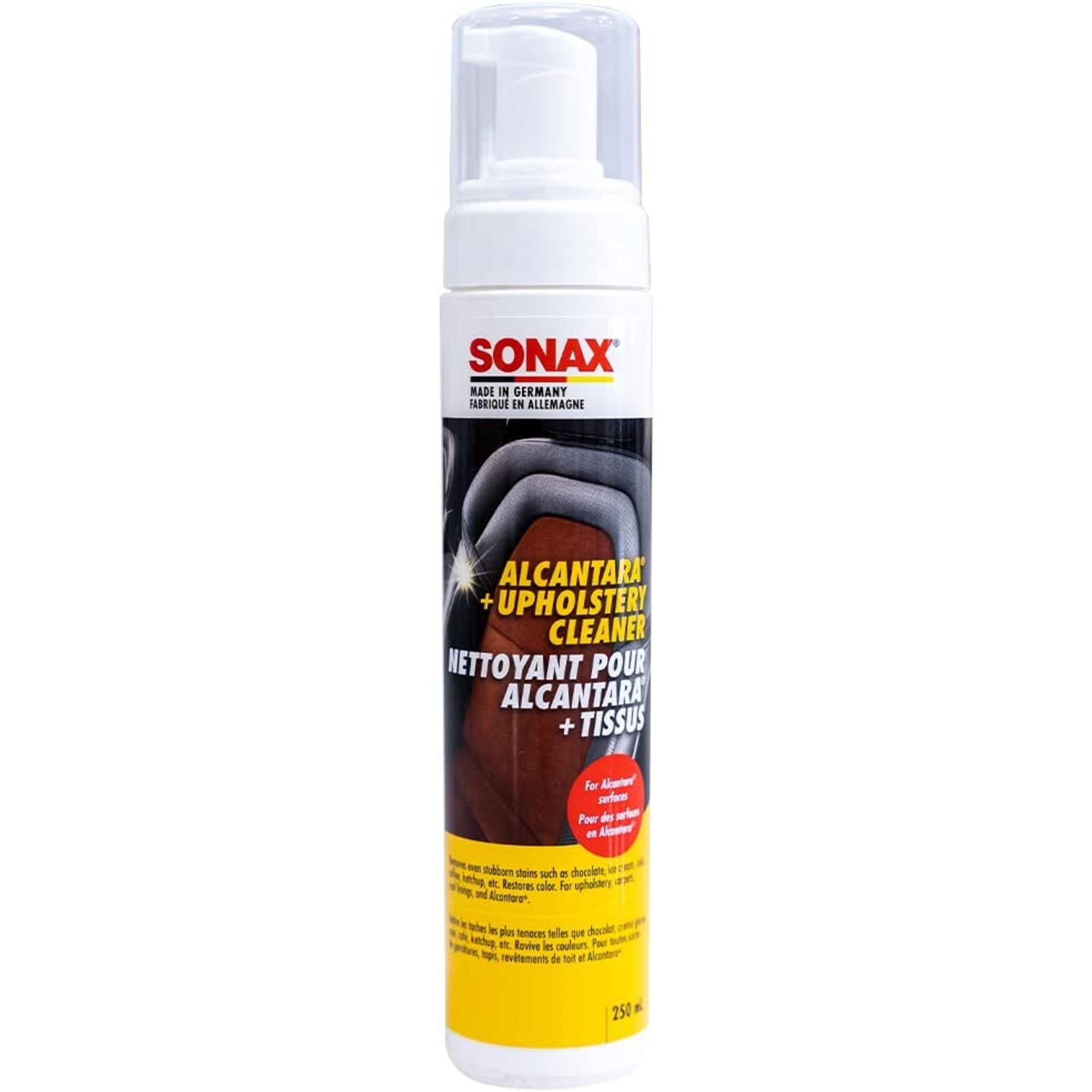 SONAX Upholstery & Alcantara Cleaner - 8.45 Fl Oz (250ml) Made In Germany