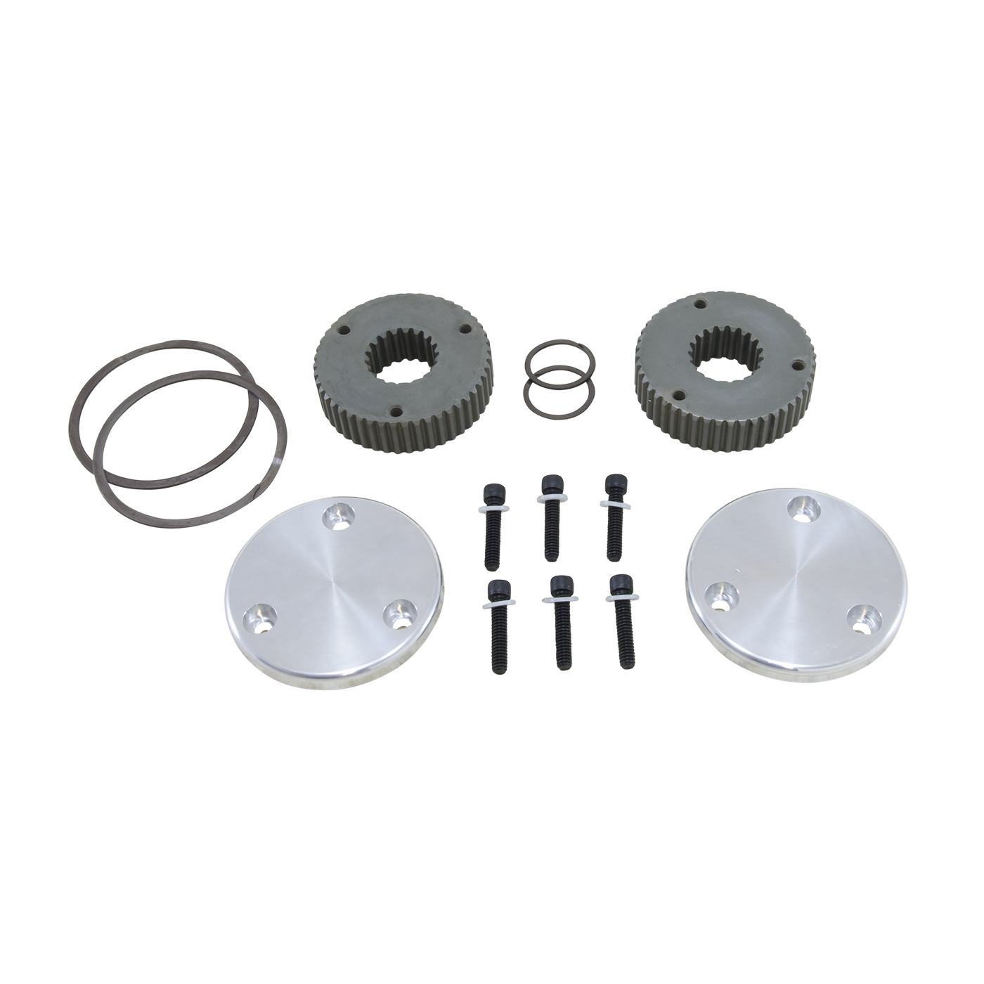 Yukon Gear & Axle® YHC50008 Yukon Hardcore Drive Flange Kit Dana 44 19-Spl  Outer Stubs, Non-Engraved Caps