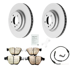 2-Wheel Set Front Brake Disc and Pad Kit, 348 mm