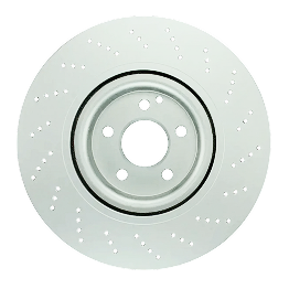 Front, Driver or Passenger Side Brake Disc, Cross-Drilled, Vented, 5 Lugs