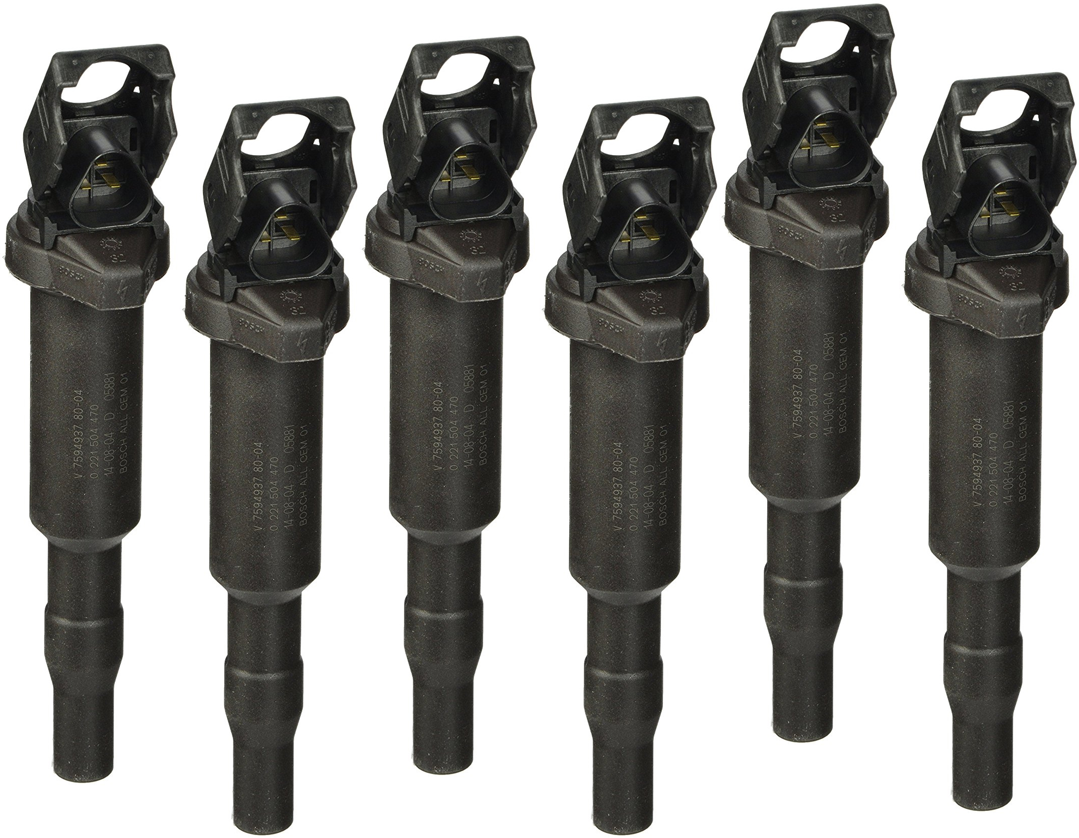 Bosch&reg; &ndash; SET-BS0221504470 Ignition Coils, Set Of 6, 6 Cylinder, 3.0L Engine, One Per Cylinder
