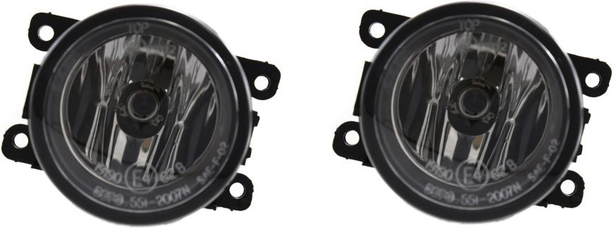 Replacement Front, Driver and Passenger Side Fog Lights, With Bulb(s), Halogen, Standard Type, CAPA CERTIFIED