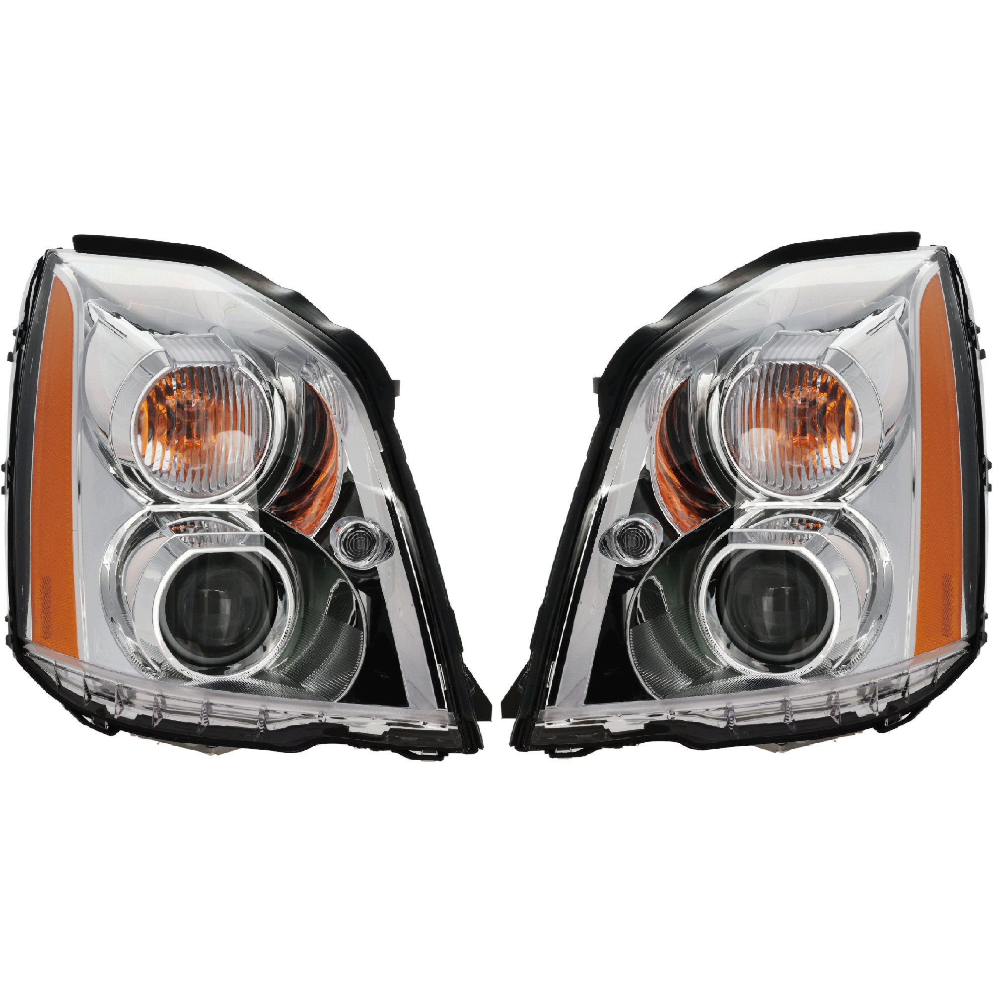 Replacement Driver and Passenger Side Headlights, without Bulbs, HID/Xenon, Clear Lens, without HID Bulbs and Ballast