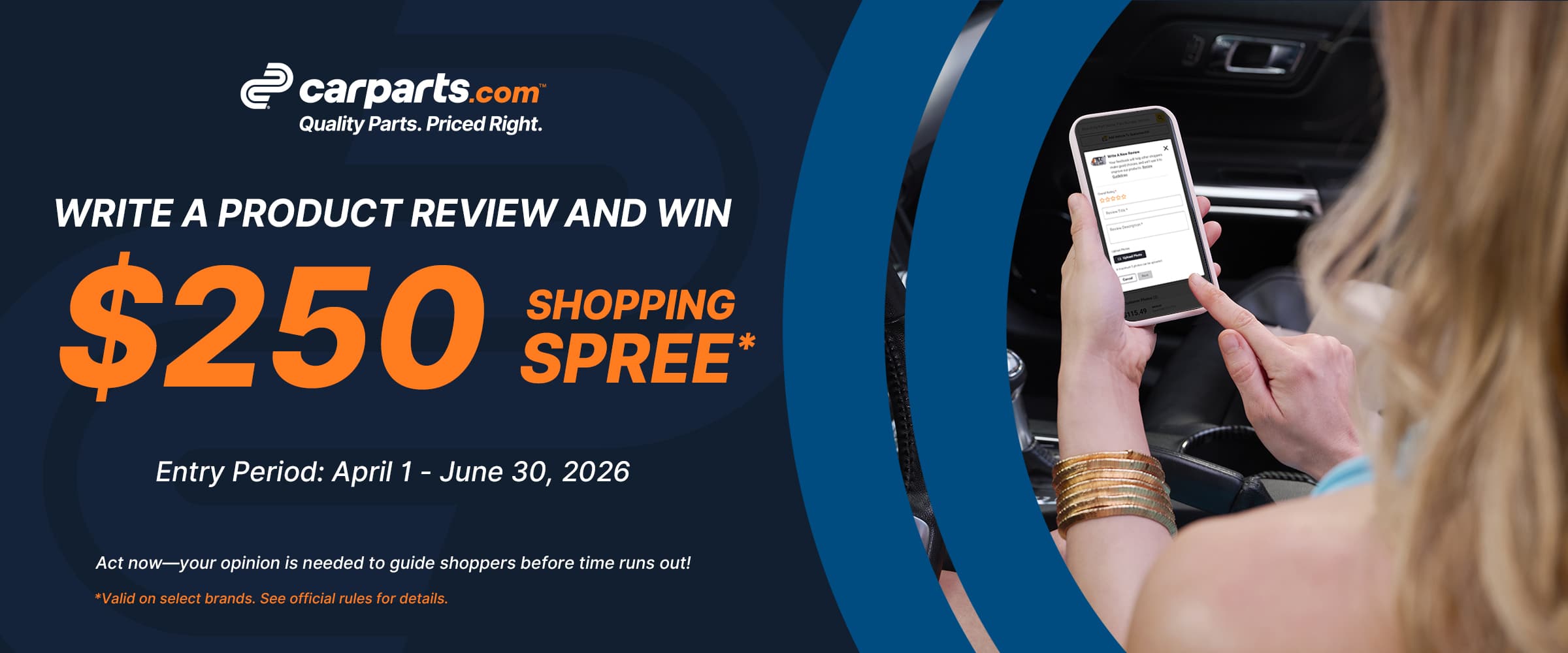 CarParts.com Product Reviews Sweepstakes