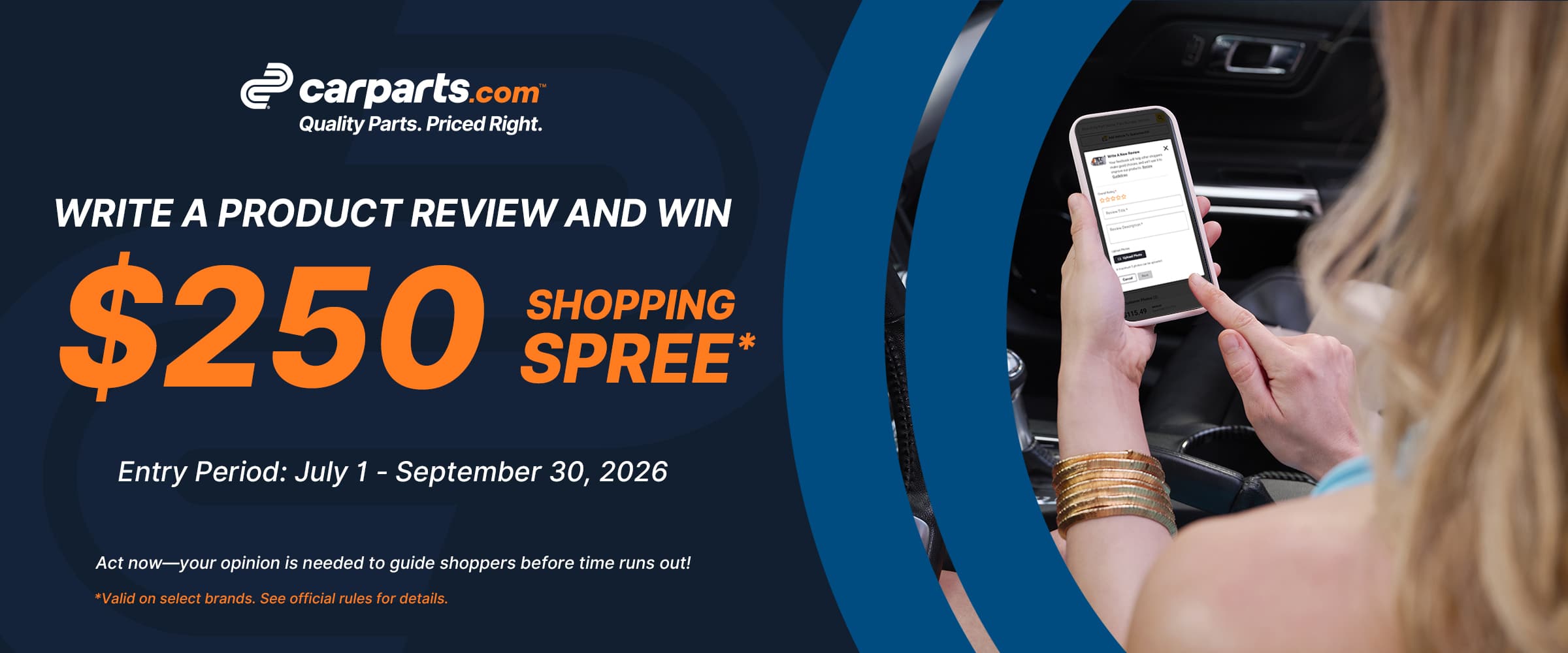 CarParts.com Product Reviews Sweepstakes
