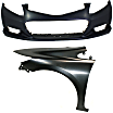 Replacement® 2012-2013 Honda Civic - Front Primed Bumper Cover Kit, includes Bumper Grille KIT-020418-52