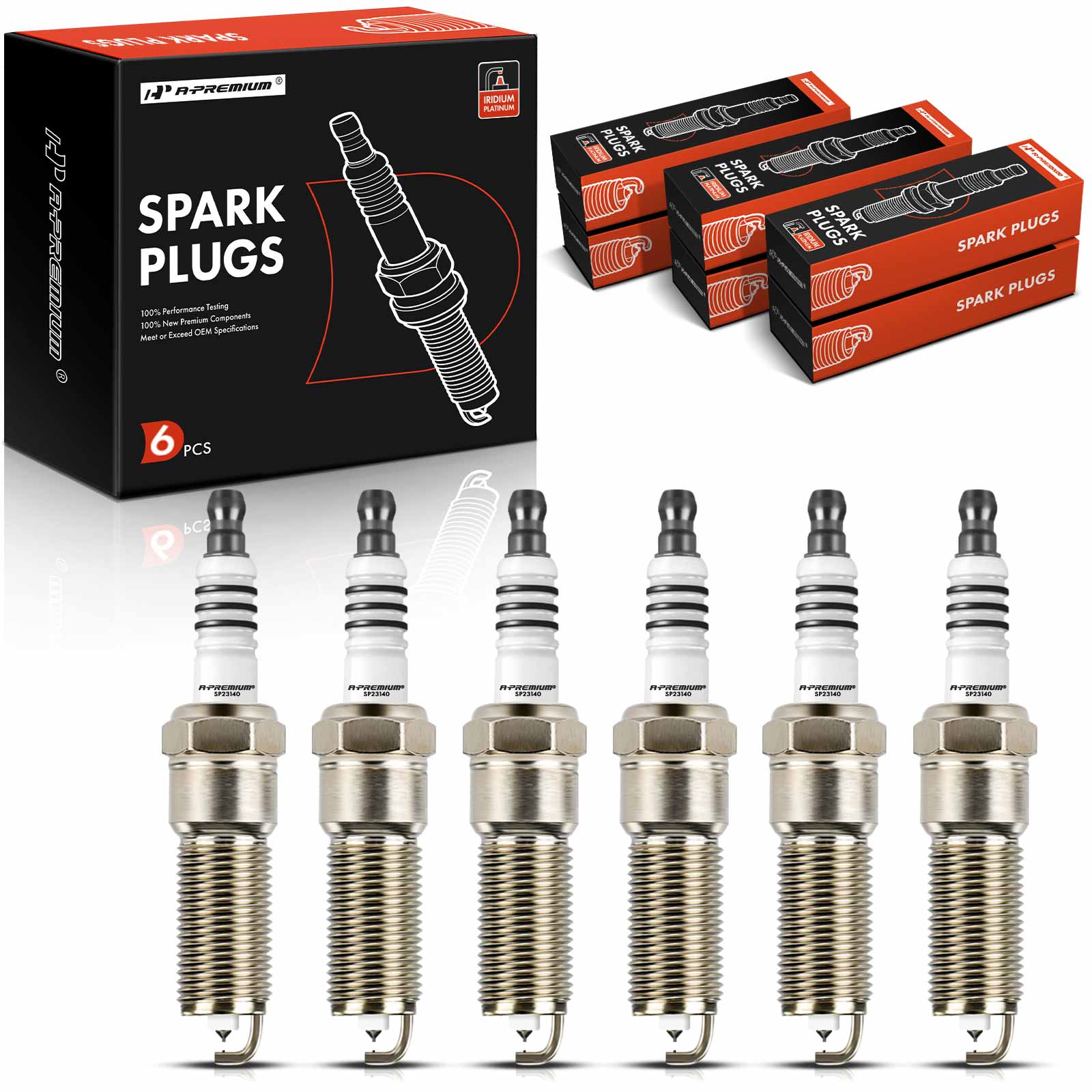 A-Premium&reg; &ndash; 2004 Chrysler Town & Country Touring 6 Cyl 3.8L - Spark Plug, Gap 0.050 inch; 6x Iridium and Platinum Spark Plugs, Set of 6, 3.8L 6Cyl